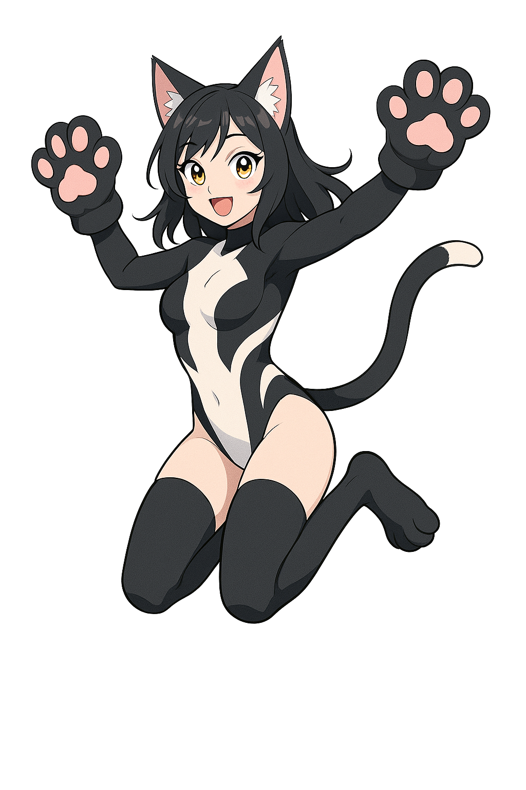Valkitty anime catgirl jumping